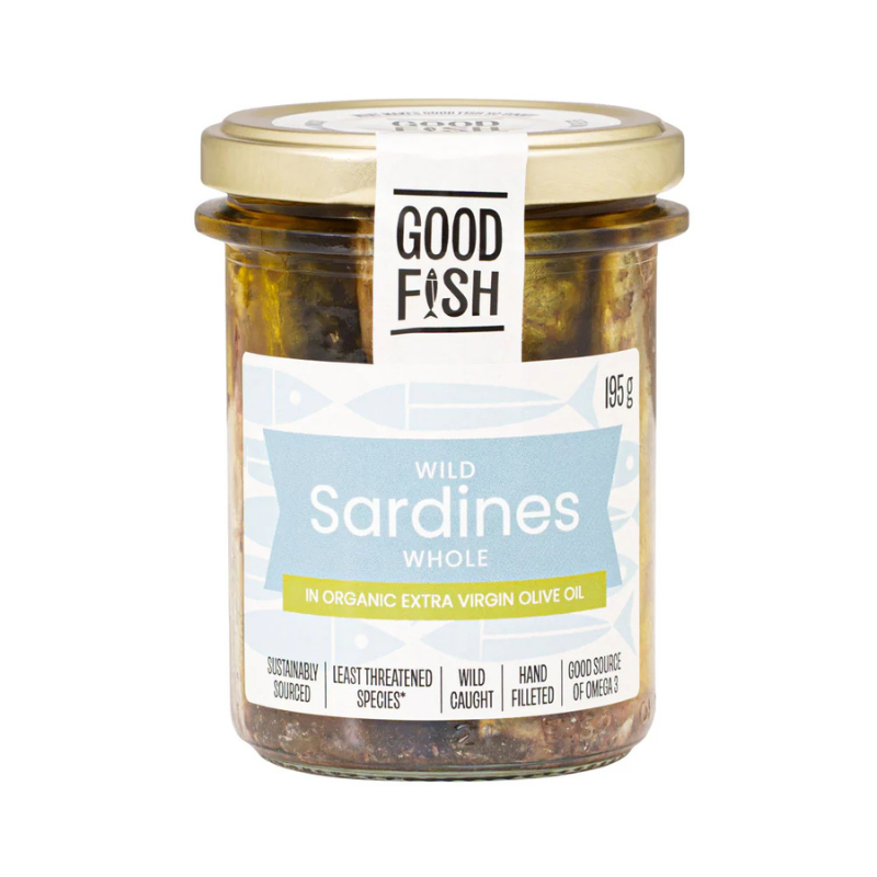 Good Fish – Sardines in Extra Virgin Olive Oil (Jar, 195g)