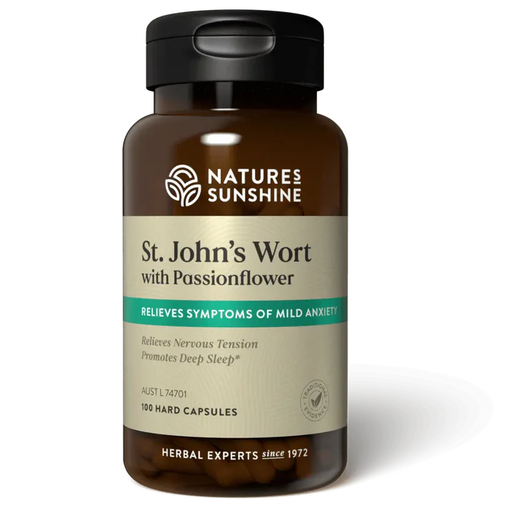Natures Sunshine St Johns Wort with Passionflower 100 Cap