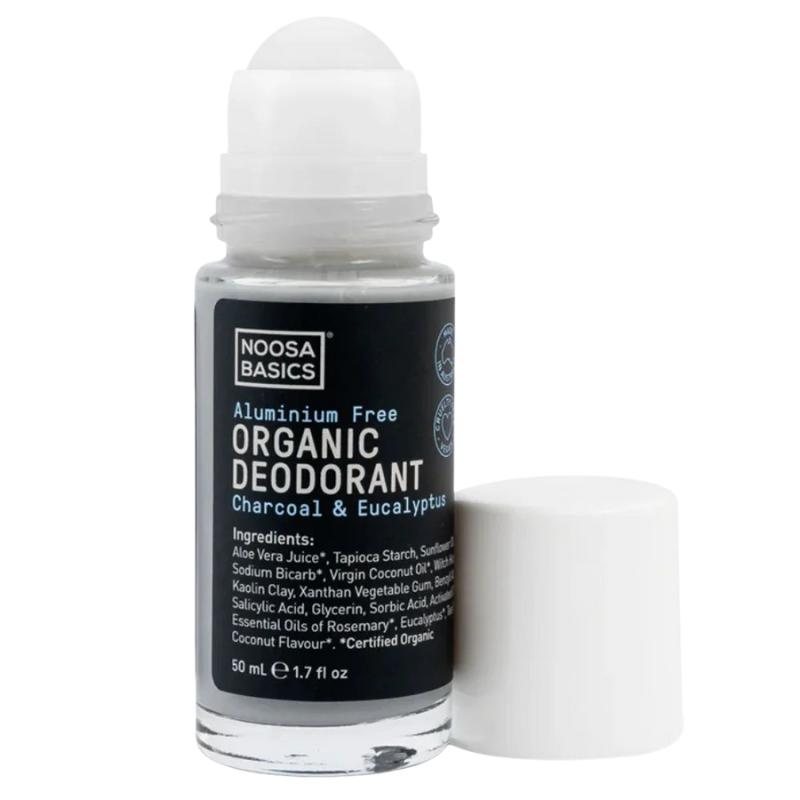 Noosa Basics – Deodorant Roll-On, Charcoal & Eucalyptus (60ml)