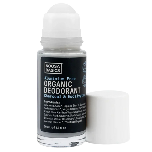 Noosa Basics – Deodorant Roll-On, Charcoal & Eucalyptus (60ml)