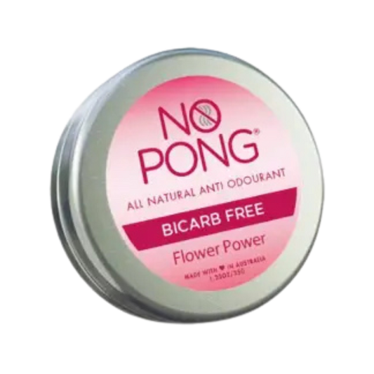 No Pong – Flower Power Deodorant (Bicarb Free) – Tin (35g)