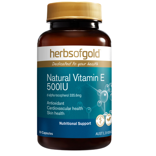 Herbs of Gold – Natural Vitamin E 500 IU (50 Capsules)