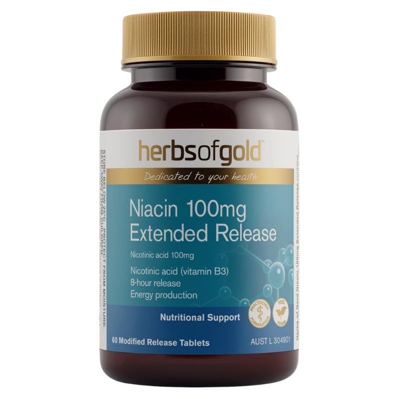 Herbs of Gold – Niacin 100 mg Extended Release (60 Tablets)