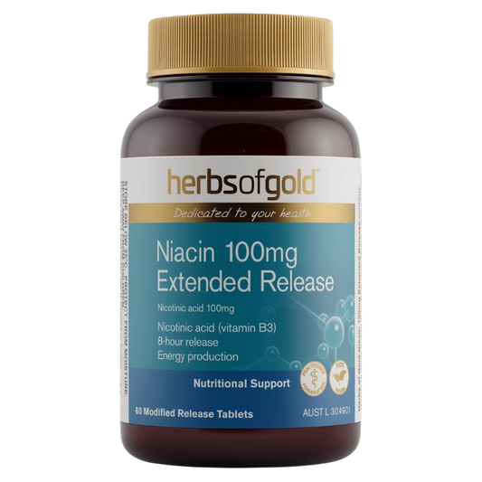 Herbs of Gold – Niacin 100 mg Extended Release (60 Tablets)
