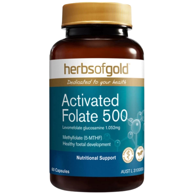 Herbs of Gold Activated Folate 500 – 60 Capsules