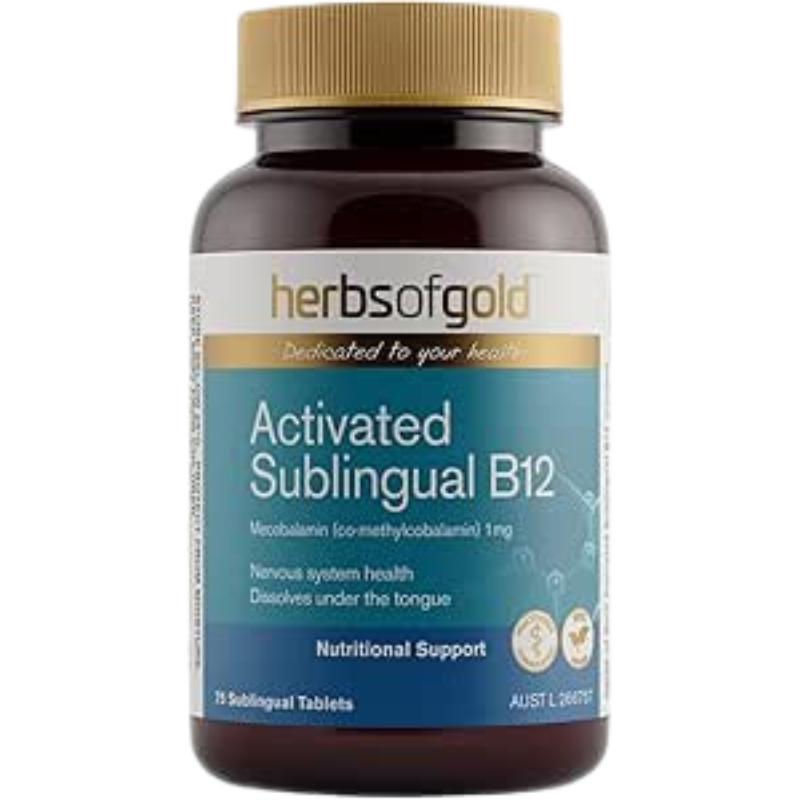 Herbs of Gold Activated Sublingual B12 – 75 Tablets
