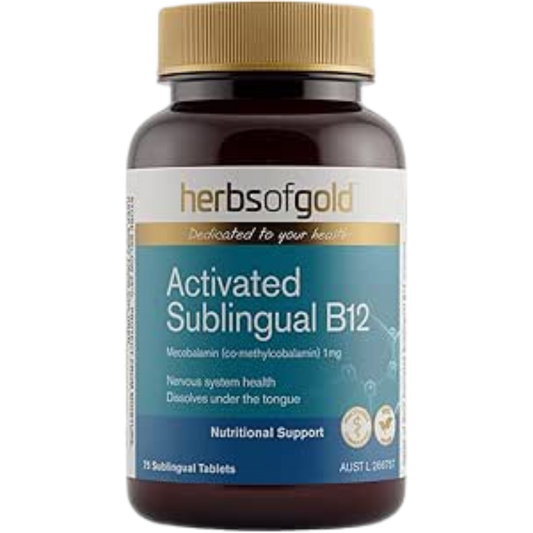 Herbs of Gold Activated Sublingual B12 – 75 Tablets
