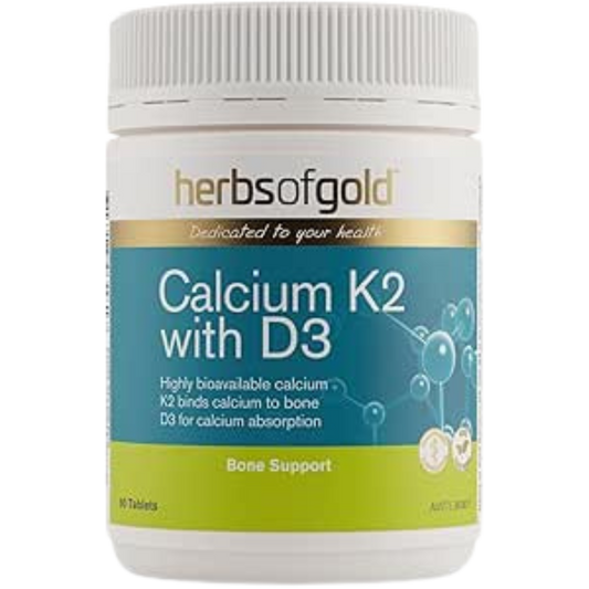 Herbs of Gold – Calcium K2 with D3 (90 Tablets)